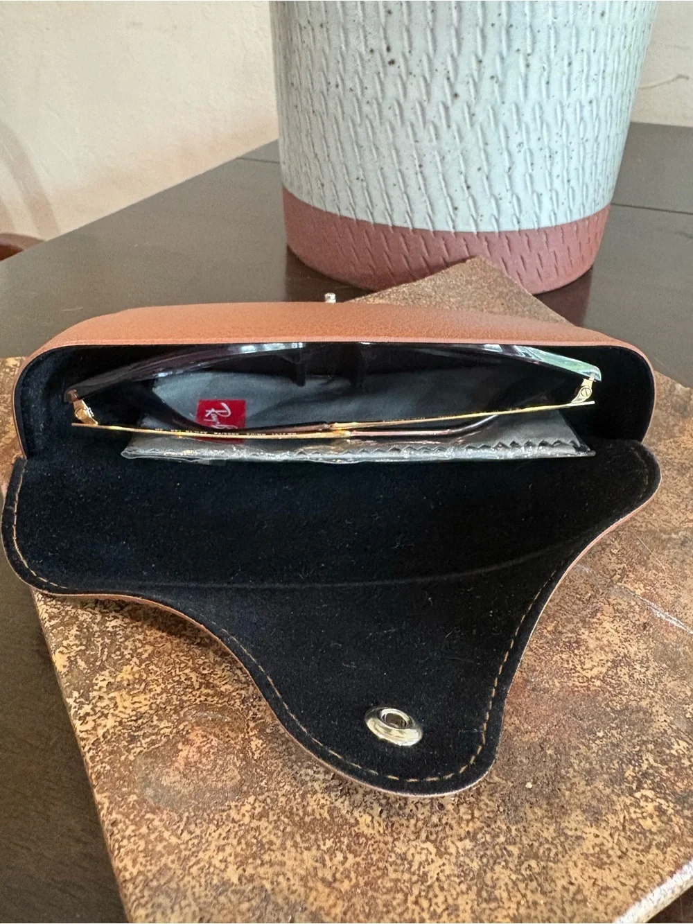 Ray-Ban Women’s Purple Sunglasses with Dark Brown Lenses